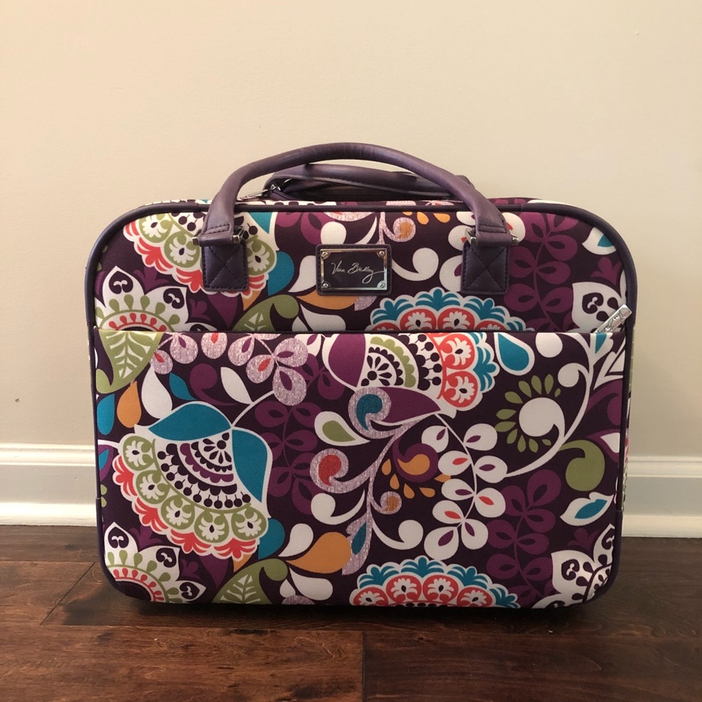 Vera Bradley Plum Crazy Rolling Work Bag